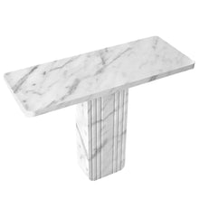 Cargar imagen en el visor de la galería, Carrara White Marble Designer Console Polished (W)15&quot; (L)40&quot; (H)32&quot;
