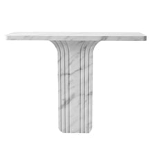 Cargar imagen en el visor de la galería, Carrara White Marble Designer Console Polished (W)15&quot; (L)40&quot; (H)32&quot;
