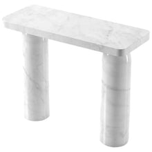 Cargar imagen en el visor de la galería, Carrara White Marble Designer Round Legs Console Polished
