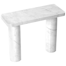 Cargar imagen en el visor de la galería, Carrara White Marble Designer Round Legs Console Polished

