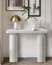 Cargar imagen en el visor de la galería, Carrara White Marble Designer Round Legs Console Polished
