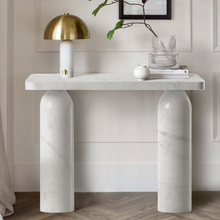 Cargar imagen en el visor de la galería, Carrara White Marble Designer Round Legs Console Polished

