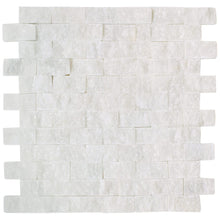 Cargar imagen en el visor de la galería, Carrara White Marble Split Face Brick Mosaic Wall Tile - Livfloors Collection
