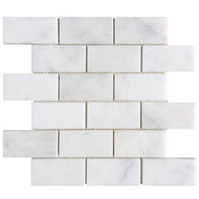 Load image into Gallery viewer, Carrara White Marble Polished Mosaic Floor and Wall Tile - Livfloors Collection
