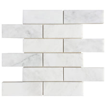 Load image into Gallery viewer, Carrara White Marble Polished Mosaic Floor and Wall Tile - Livfloors Collection
