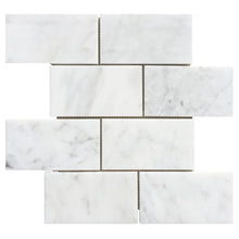 Load image into Gallery viewer, Carrara White Marble Polished Mosaic Floor and Wall Tile - Livfloors Collection
