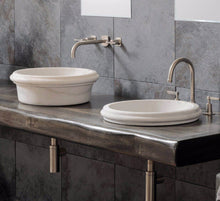 Cargar imagen en el visor de la galería, Carrara White Marble Natural Stone Waterfall Drop-in or Above Vanity Sink (D)17&quot; (H)6&quot;
