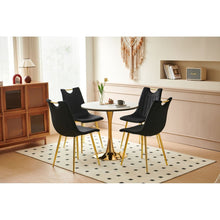 Load image into Gallery viewer, 1+4,5pieces dining set, Table metal leg Mid-century Dining Table for 4-6 people With Mdf Table Top, Pedestal Dining Table, End Table Leisure Coffee Table
