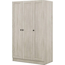 Carregar imagem no visualizador da galeria, 3-Door Shutter Wardrobe with shelves, Gray
