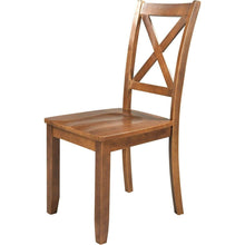 Load image into Gallery viewer, 3-Piece Wood Drop Leaf Breakfast Nook Dining Table Set with 2 X-back Chairs for Small Places, Brown
