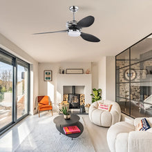 Cargar imagen en el visor de la galería, Ceiling Fan for Living Room with 3 ABS Blades, LED Light &amp; Remote
