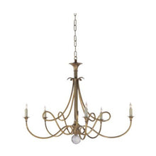 Carregar imagem no visualizador da galeria, ERIC COHLER DOUBLE TWIST 5 LIGHT CHANDELIER, 36&quot; ANTIQUE BRASS
