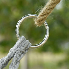 Load image into Gallery viewer, 2-Person Hammock Chair Macrame Swing with Soft Cushion, Hanging Cotton Rope Chair for Indoor Outdoor Home Patio Backyard, Grey
