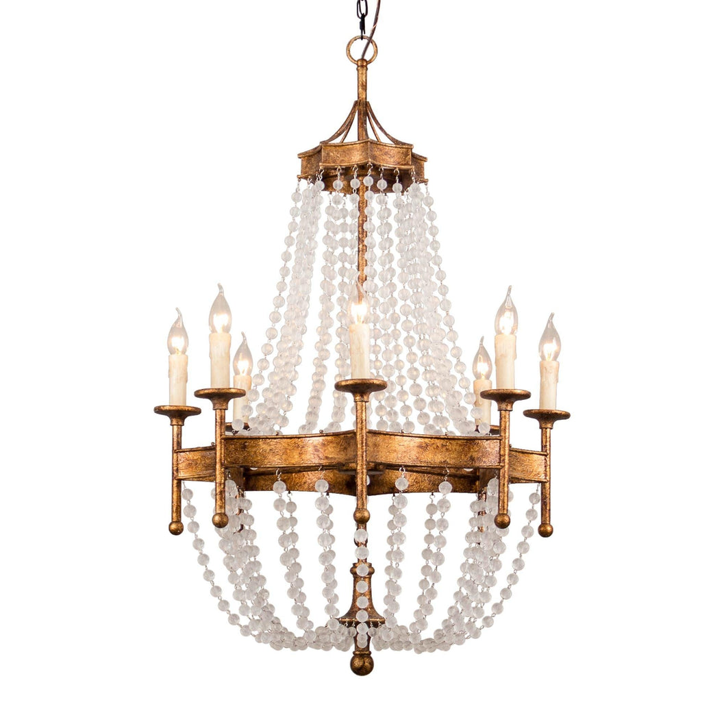 Chappell 8-Light Rustic Gold Candle Style Empire Chandelier