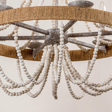 Cargar imagen en el visor de la galería, Chokio 6-Light Wood Bead Chandelier
