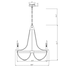 Load image into Gallery viewer, Chokio 6-Light Wood Bead Chandelier
