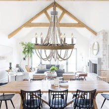 Load image into Gallery viewer, Chokio 6-Light Wood Bead Chandelier
