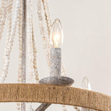 Cargar imagen en el visor de la galería, Chokio 6-Light Wood Bead Chandelier
