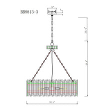 Cargar imagen en el visor de la galería, Chouinard 3-Light Natural Wooden Drum Chandelier
