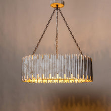 Cargar imagen en el visor de la galería, Chouinard 3-Light Natural Wooden Drum Chandelier
