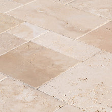 Cargar imagen en el visor de la galería, Classic Beige Travertine Tiles Antique Pattern Brushed and Chiseled - Livfloors Collection
