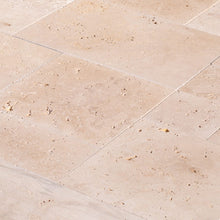 Cargar imagen en el visor de la galería, Classic Beige Light Travertine Tiles Antique Pattern Tumbled - Livfloors Collection
