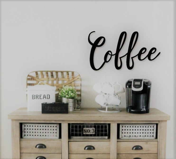 Coffee Metal Word Sign