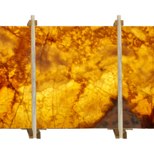 Load image into Gallery viewer, Cola Honey Onyx Translucent Bookmatching Slabs Polished - Livfloors Collection

