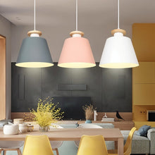 Load image into Gallery viewer, Color Block Cone Pendant Light
