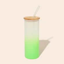 Cargar imagen en el visor de la galería, Colored Tall Glass Cup with Glass Straw
