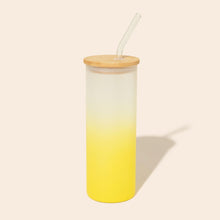 Cargar imagen en el visor de la galería, Colored Tall Glass Cup with Glass Straw

