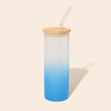 Cargar imagen en el visor de la galería, Colored Tall Glass Cup with Glass Straw
