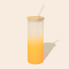 Cargar imagen en el visor de la galería, Colored Tall Glass Cup with Glass Straw
