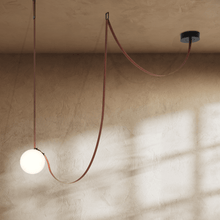 Load image into Gallery viewer, Corium Leather Glass Chandelier
