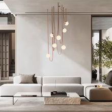 Load image into Gallery viewer, Corium Leather Glass Chandelier
