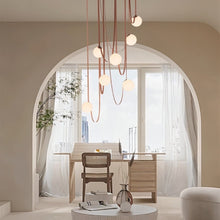 Load image into Gallery viewer, Corium Leather Glass Chandelier
