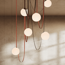 Load image into Gallery viewer, Corium Leather Glass Chandelier
