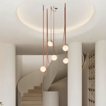 Load image into Gallery viewer, Corium Leather Glass Chandelier
