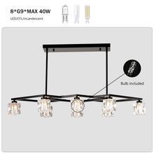 Load image into Gallery viewer, Crystal Chandelier for Dining Room with 8-Light for Modern Farmhouse Design
