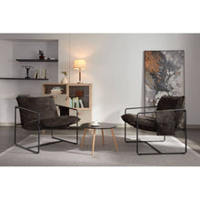 Load image into Gallery viewer, 2 Sets 1 Case, Upholstered hanging armchair with arm pocket metal frame, crushed foam cushions and skin-friendly braid for living room and bedroom. Dark Gray
