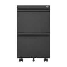 Load image into Gallery viewer, 2 Drawer File Cabinet with Lock, Metal Under Desk Rolling Filing Cabinet fits Letter/Legal/A4 Size for Home Office, Mobile Filing Cabinet, Assemble Required, Black
