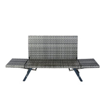 Load image into Gallery viewer, 1 PCS Patio Wicker Side Foldable Bench Patio Backyard Conversation Bench Grey Wicker + Dark Grey Cushion
