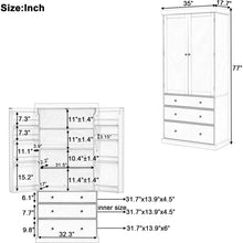 Load image into Gallery viewer, [Assembly Video Provided]77inch Farmhouse Kitchen Pantry, Freestanding Tall Cupboard Storage Cabinet with 3 Adjustable Shelves, 8 Door Shelves, 3 Drawers for Kitchen, Dining Room, Gray
