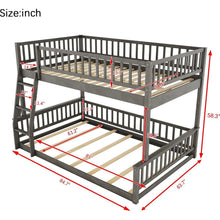 Carregar imagem no visualizador da galeria, Full XL over Queen Bunk Bed with Ladder and Guardrails, Gray
