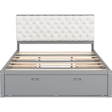 Load image into Gallery viewer, Wood Queen Size Platform Bed with Storage Headboard, shoe rack and 4 drawers,Gray
