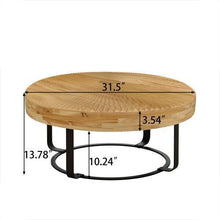Load image into Gallery viewer, 31.5&quot; Modern round coffee table Wooden carving pattern coffee table with metal legs for living room reception room office Golden
