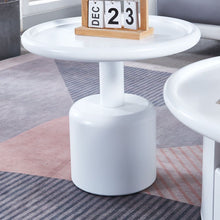 Cargar imagen en el visor de la galería, 2 Pieces White MDF Round Coffee Table Set for Living Room, Bedroom
