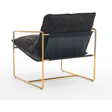 Carregar imagem no visualizador da galeria, 2 Sets 1 Case, Upholstered Hanging Armchair with Arm PocketsMetal frame, gold-plated craftsmanship, crushed foam cushions and skin-friendly woven fabric for living room and bedroom. Dark Gray
