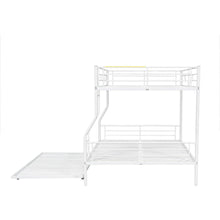Load image into Gallery viewer, Full XL Over Queen Metal Bunk Bed with Trundle, White
