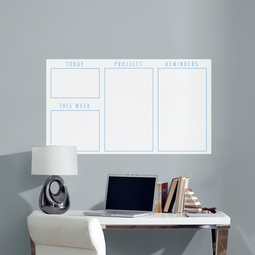 Agenda Organizer Minimalistic     Dry Erase  -   Removable     Adhesive Decal